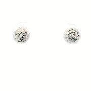 Platinum Faceted Bead Lunar Stud Earrings