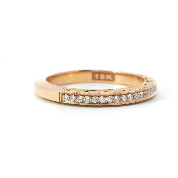 TACORI Classic Crescent Channel-Set Milgrain Half-Way Band