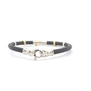 Gent's Two-Tone Designer Leather Bracelet