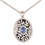 Oval Locket Gemstone Necklace
