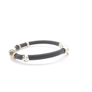 Gent's Two-Tone Designer Leather Bracelet