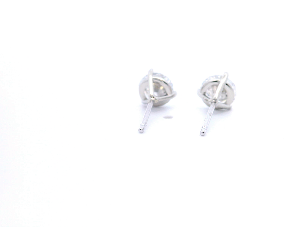 1.42ctw Lab-Diamond Martini Style 3-Prong Stud Earrings