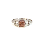 Vintage Buckle Orange-Brown Diamond Ring