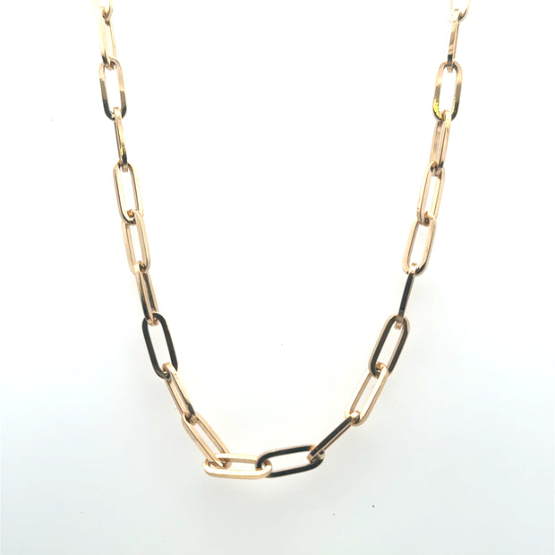 18K Solid Paperclip Chain