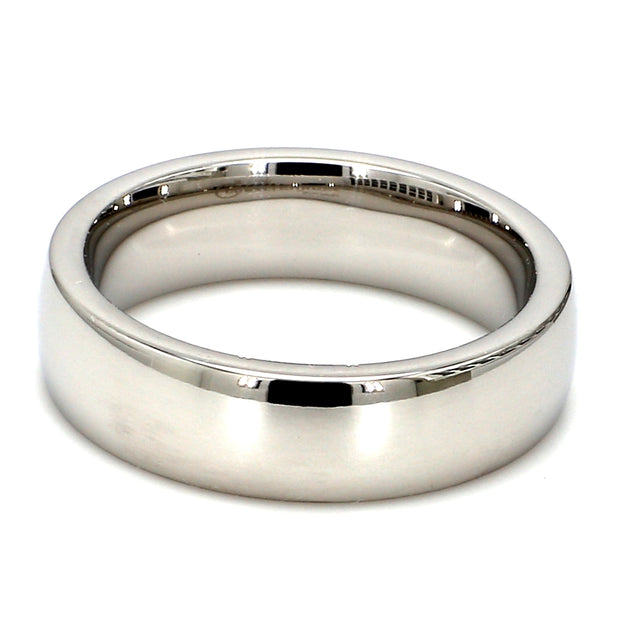 Comfort-Fit Polished Plain Metal Band