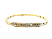 GOLD AND DIAMOND BEADED STRECH BRACELET