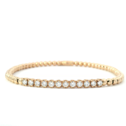 Gold and Diamond Beaded Strech bracelet