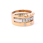 Two Tone Diamond Stack Fashion Ring