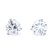 1.42ctw Lab-Diamond Martini Style 3-Prong Stud Earrings