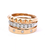 Two Tone Diamond Stack Fashion Ring