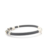 Gent's Two-Tone Designer Leather Bracelet