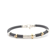 Gent's Two-Tone Designer Leather Bracelet