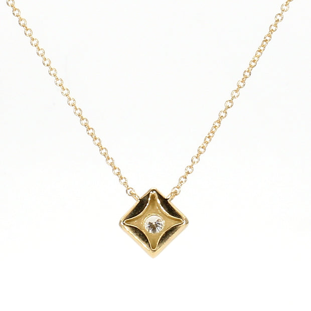 Offset Square Diamond Necklace
