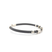 Gent's Two-Tone Designer Leather Bracelet