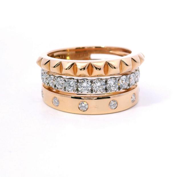 Two Tone Diamond Stack Fashion Ring