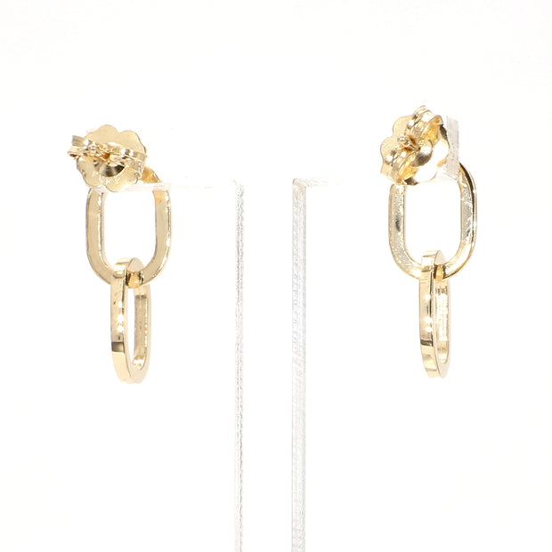 Interlocking Oval Gold Earrings