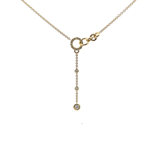 Asymmetrical Diamond Lariat Necklace